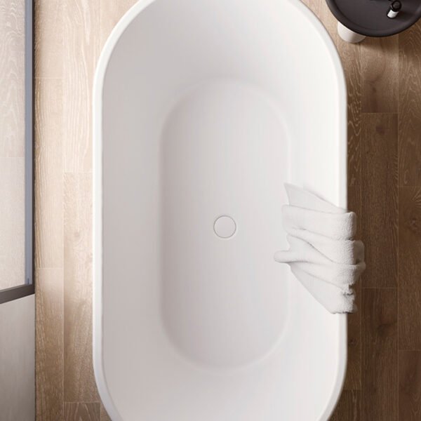 Vasca da bagno freestanding 160x80 cm Viterbo Colacril vista dall’alto per arredo bagno – Tuttidea