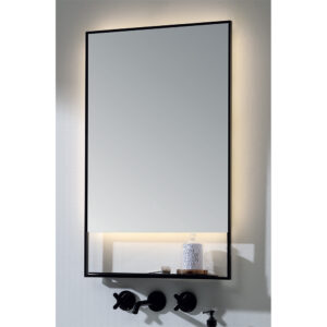 Specchio rettangolare retroilluminato LED con mensola Colavene 50xh80 cm