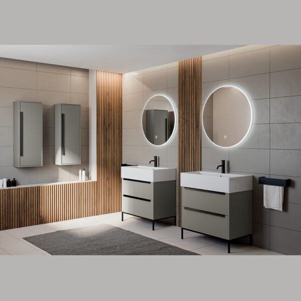 Mobile bagno completo con lavabo in ceramica Collezione Camaleo 1 Acquaceramica Colavene, vista principale, per arredo bagno – Tuttidea