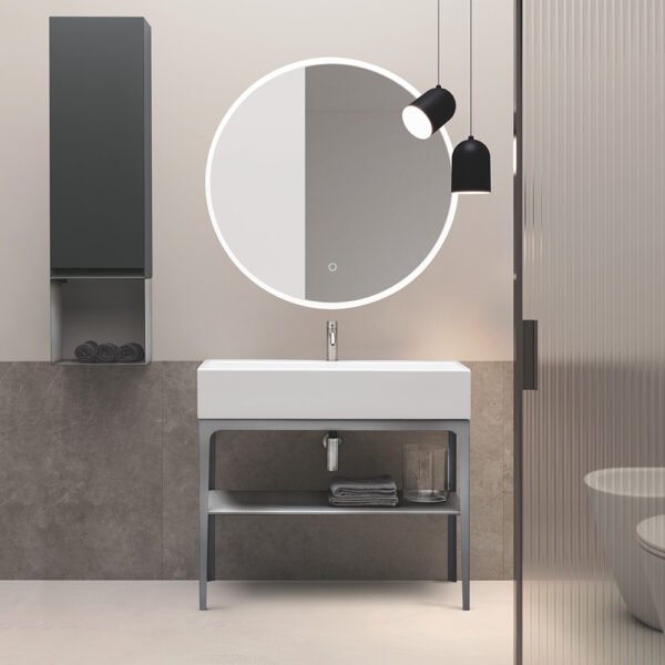 Mobile bagno completo con lavabo in ceramica Collezione Camaleo 5 Acquaceramica Colavene, vista principale, per arredo bagno – Tuttidea