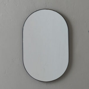 Specchio ovale con fascia in metall Cor-Ten Colavene 40x2xh60 cm