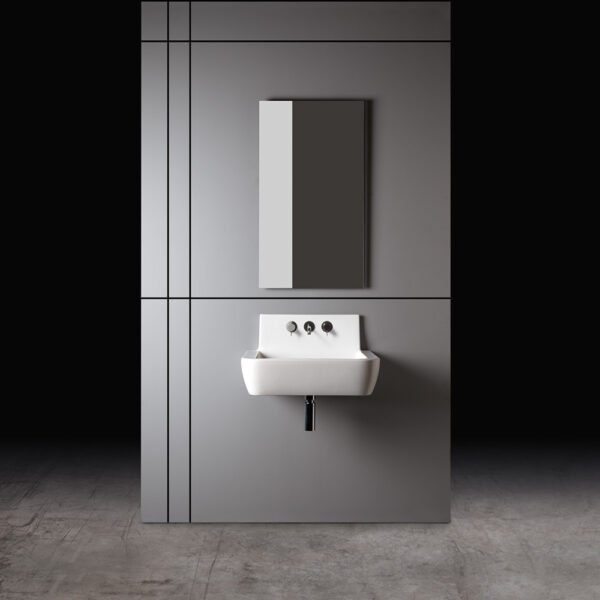 Lavabo sospeso o da appoggio 60×48 cm in ceramica Radici AXA con tre fori, per arredo bagno – Tuttidea