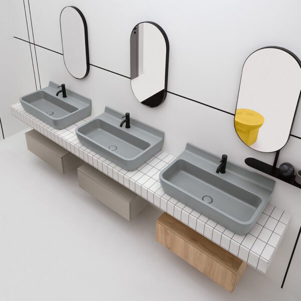 Lavabo da appoggio in ceramica 100×48 cm Collezione Radici AXA per arredo bagno – Tuttidea