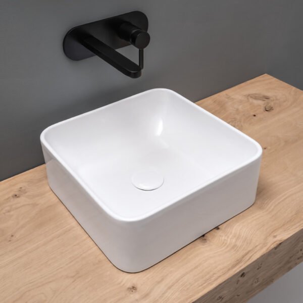 Lavabo da appoggio 35×35 cm in ceramica Collezione Normal 02S AXA, vista alternativa per arredo bagno – Tuttidea