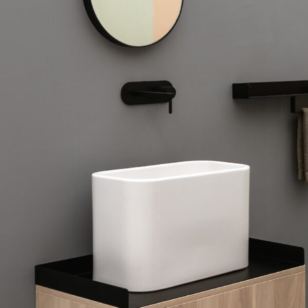 Lavabo da appoggio in ceramica Cosa H.35 AXA 50×30 cm