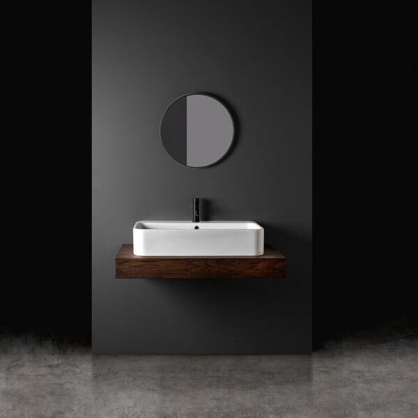 Lavabo da appoggio in ceramica Cosa AXA disponibile da 80 o 100 cm