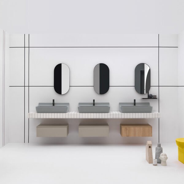 Lavabo da appoggio 80×48 cm in ceramica Collezione Radici AXA per arredo bagno – Tuttidea