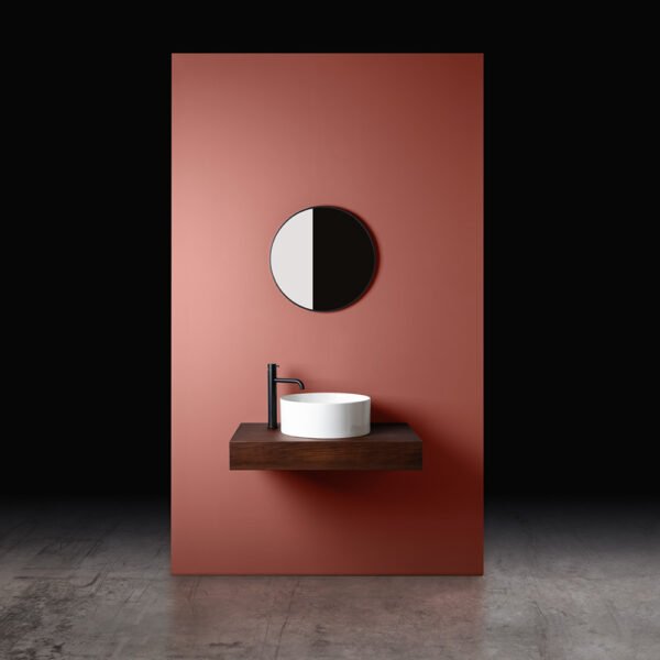 Lavabo da appoggio rotondo in ceramica Collezione Mate AXA, vista 4 per arredo bagno – Tuttidea