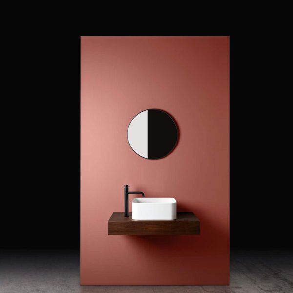 Lavabo da appoggio rotondo in ceramica Collezione Mate AXA, vista 5 per arredo bagno – Tuttidea