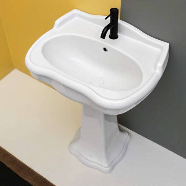 Lavabo con colonna in ceramica Contea AXA, immagine principale, per arredo bagno – Tuttidea