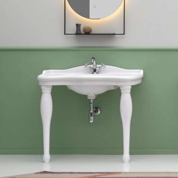 Lavabo consolle con gambe in ceramica Contea AXA, immagine principale, per arredo bagno – Tuttidea