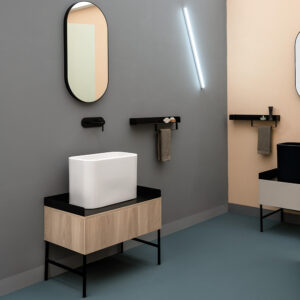 Lavabo appoggio in ceramica con mobile Collezione Cosa H.35 AXA ceramica