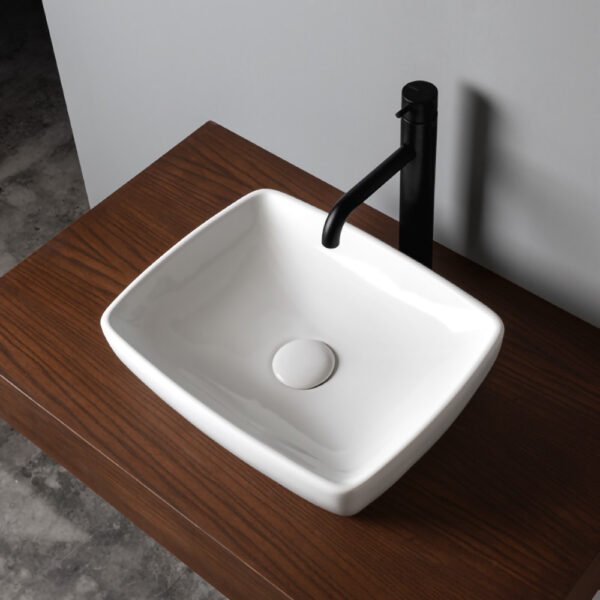 Lavabo rettangolare H10 40x32 cm in ceramica AXA da appoggio o sottopiano per arredo bagno – Tuttidea