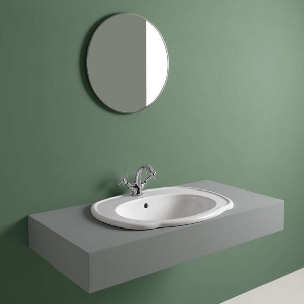 Lavabo da incasso 68×52 cm in ceramica Collezione Contea AXA per arredo bagno – Tuttidea