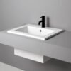 Lavabo da incasso in ceramica Prisma Colavene 60x45 cm installato su mobile per arredo bagno e arredo lavanderia – Tuttidea
