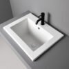 Lavabo rettangolare da incasso in ceramica Prisma Colavene 60x45 cm visto dall'alto per arredo bagno e arredo lavanderia – Tuttidea