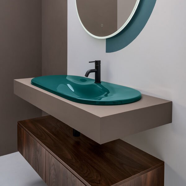 Lavabo da incasso in ceramica 100x46 cm Delano AXA Ceramica, vista alternativa, per arredo bagno – Tuttidea