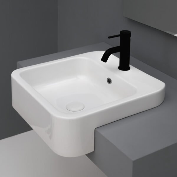 Lavabo da semincasso in ceramica Cosa AXA 48×48 cm