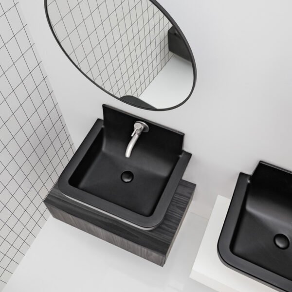 Lavabo sospeso o da appoggio 60×48 cm in ceramica Radici AXA, vista alternativa per arredo bagno – Tuttidea