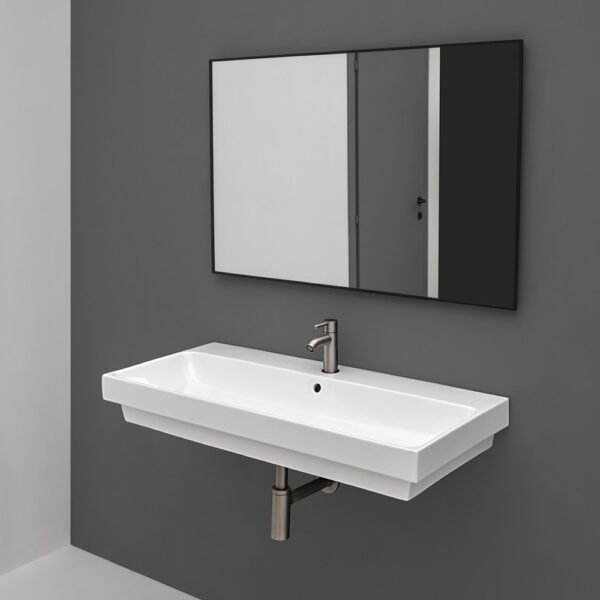 Lavabo sospeso, da appoggio o incasso in ceramica Collezione Normal AXA per arredo bagno – Tuttidea