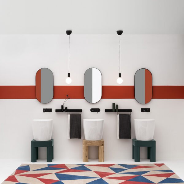 Mobile bagno a terra PANKA con lavabo in ceramica Kracklite AXA, vista alternativa per arredo bagno – Tuttidea