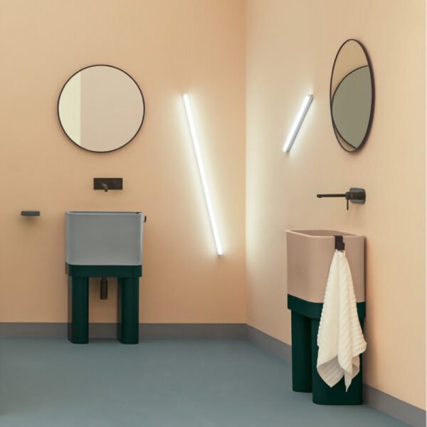 Mobile bagno a terra Plug con lavabo Cosa H.35 AXA in ceramica, altra vista