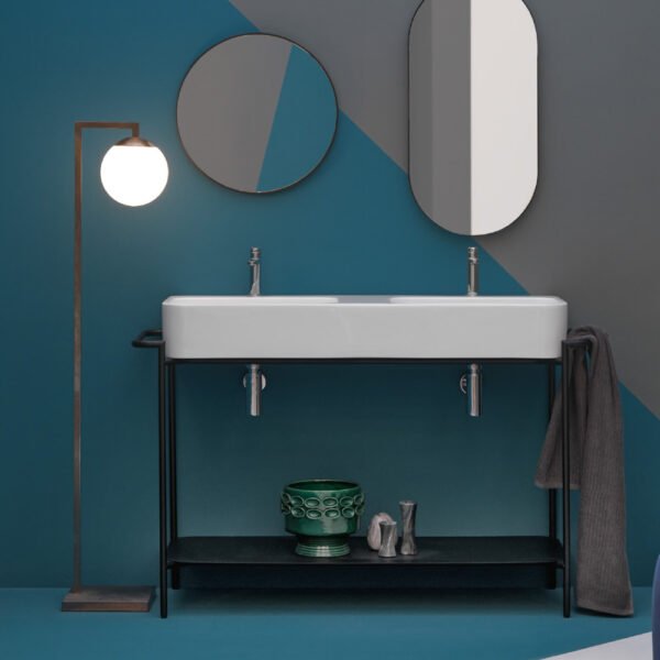 Mobile bagno a terra 140 cm con lavabo in ceramica Cosa AXA