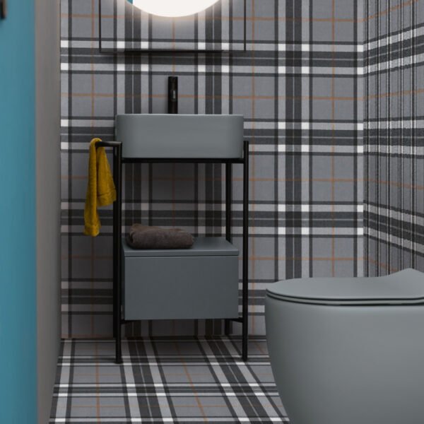 Mobile bagno a terra 60 cm con lavabo in ceramica Cosa AXA