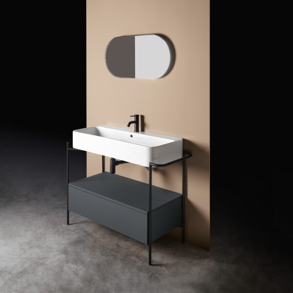 Mobile bagno a terra 90 o 110 cm con lavabo in ceramica Cosa AXA