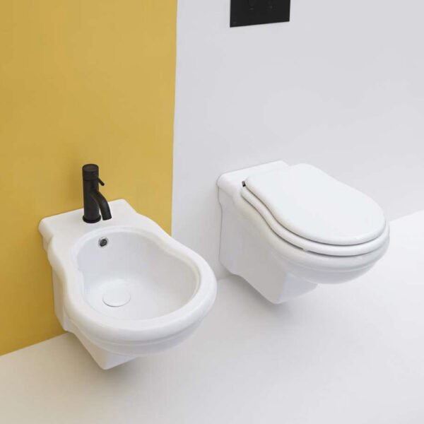 Vaso e bidet sospesi in ceramica Contea AXA, immagine principale, per arredo bagno – Tuttidea