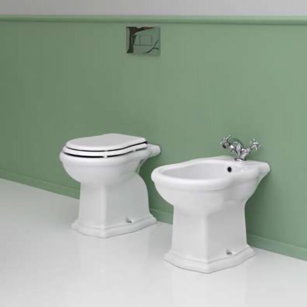 Vaso e bidet a terra in ceramica Contea AXA, immagine principale, per arredo bagno – Tuttidea