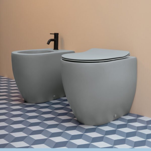 Vaso e bidet a terra in ceramica Glomp AXA per arredo bagno – Tuttidea