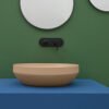Lavabo da appoggio ovale 50×35 cm in ceramica Collezione Decus AXA per arredo bagno – Tuttidea