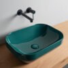 Lavabo da appoggio rettangolare 50×35 cm in ceramica Collezione Decus AXA per arredo bagno – Tuttidea