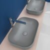 Lavabo da appoggio rettangolare 50×35 cm in ceramica Collezione Decus AXA per arredo bagno – Tuttidea