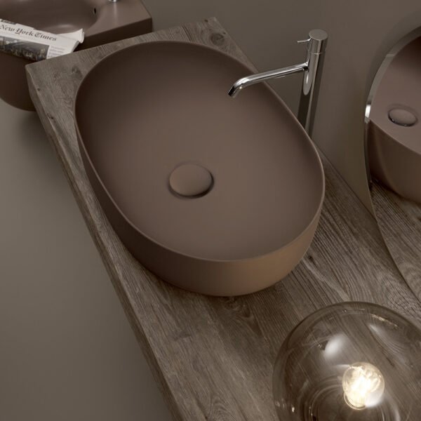 Lavabo da appoggio ovale in ceramica 60x40 cm Nolita Kerasan per arredo bagno – Tuttidea
