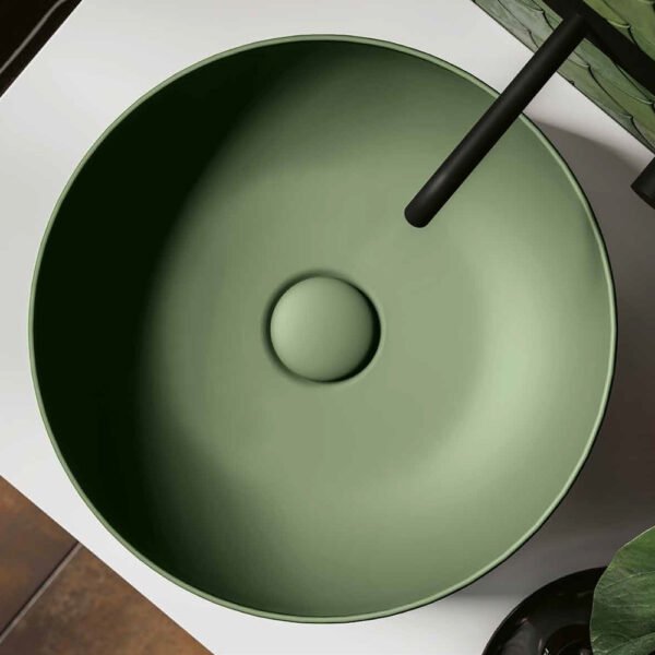 Lavabo rotondo da appoggio Nolita Kerasan vista alternativa in ceramica per arredo bagno – Tuttidea