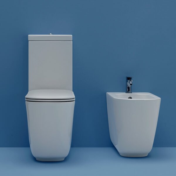 Miniatura WC monoblocco con bidet in ceramica Collezione Tribeca Kerasan per arredo bagno – Tuttidea