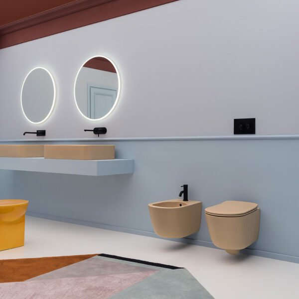 Wc e Bidet sospesi in ceramica Collezione Eva AXA vista alternativa per arredo bagno – Tuttidea