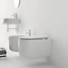 WC e bidet sospesi in ceramica Nolita Kerasan, vista alternativa per arredo bagno – Tuttidea