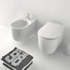 WC e bidet sospesi in ceramica Nolita Kerasan, vista alternativa per arredo bagno – Tuttidea