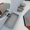 Wc e Bidet sospesi con lavabo in ceramica Collezione Eva AXA per arredo bagno – Tuttidea