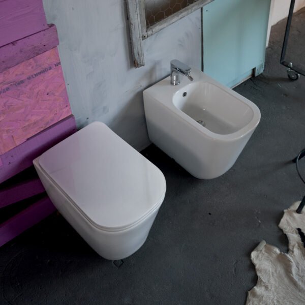 WC e bidet a terra in ceramica Tribeca Kerasan per arredo bagno – Tuttidea