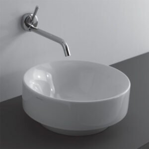 Lavabo da appoggio tondo in ceramica 35 Collezione Cento Kerasan