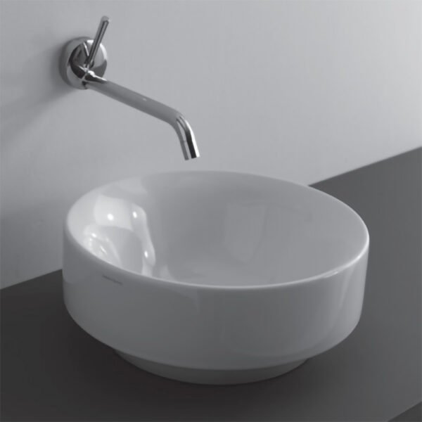 Lavabo da appoggio tondo in ceramica 35 Collezione Cento Kerasan