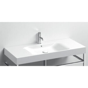 Lavabo sospeso monoforo 100×45 cm con piani laterali Collezione Cento Kerasan