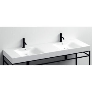 Lavabo sospeso monoforo doppia vasca 140×45 cm Collezione Cento Kerasan