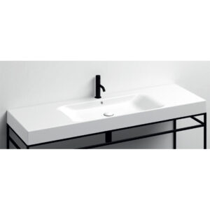 Lavabo sospeso monoforo con piani laterali 140×45 cm Collezione Cento Kerasan