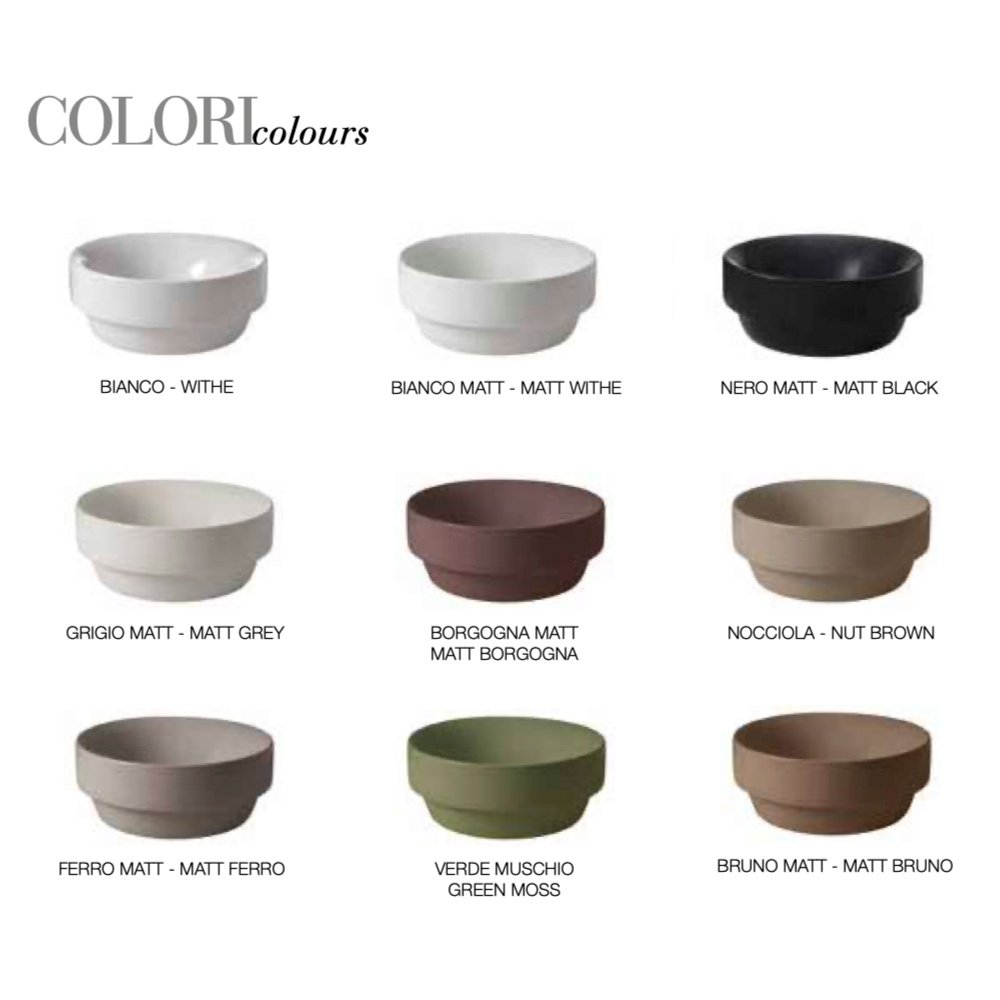 Lavabo da appoggio tondo in ceramica 35 Collezione Cento Kerasan 6 Lavabo da appoggio tondo in ceramica 35 Collezione Cento Kerasan 5