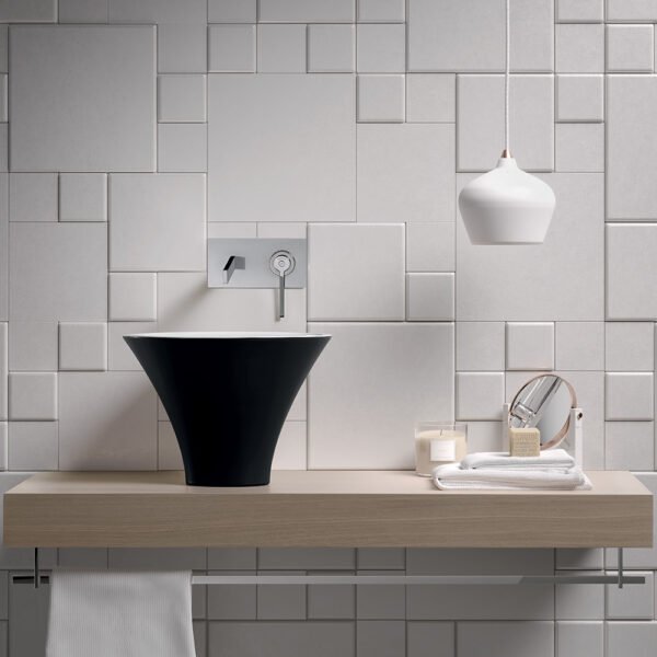 Lavabo da appoggio in ceramica Flute 40 cm nero matt Collezione Decò Kerasan per arredo bagno – Tuttidea